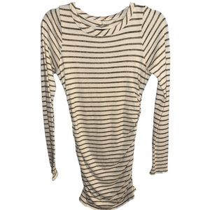 Chaser Black and White Striped Long Sleeve Dress